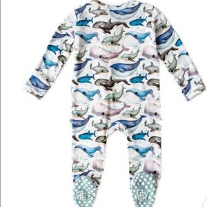 Little Bum Bums Whalecome to the World Footies. 0-3 months.